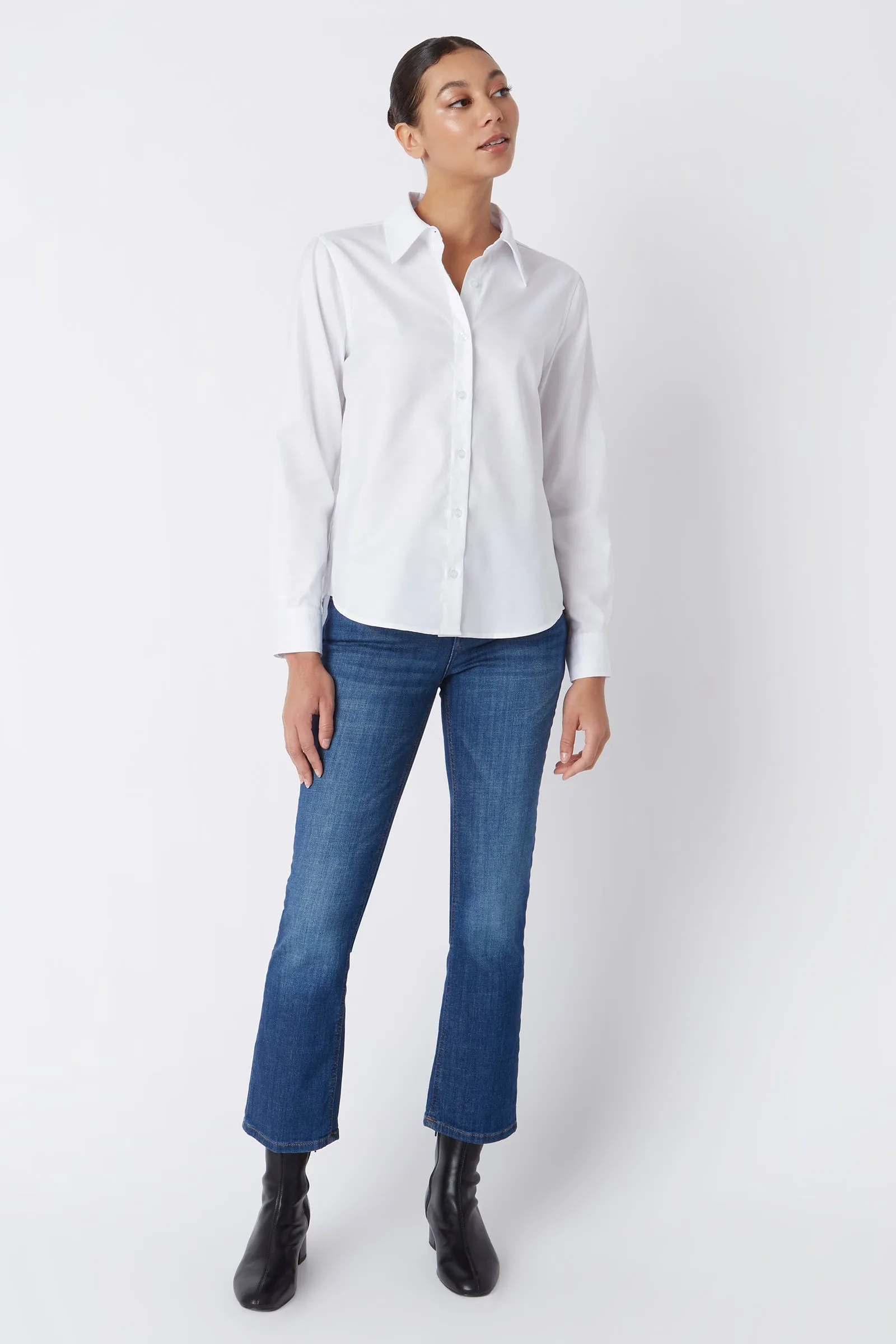 Classic Tailored Shirt - White Stretch