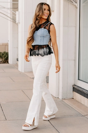 Claudette High Rise Flare Judy Blue Jeans (White) Claudette High Rise Flare Judy Blue Jeans (White)