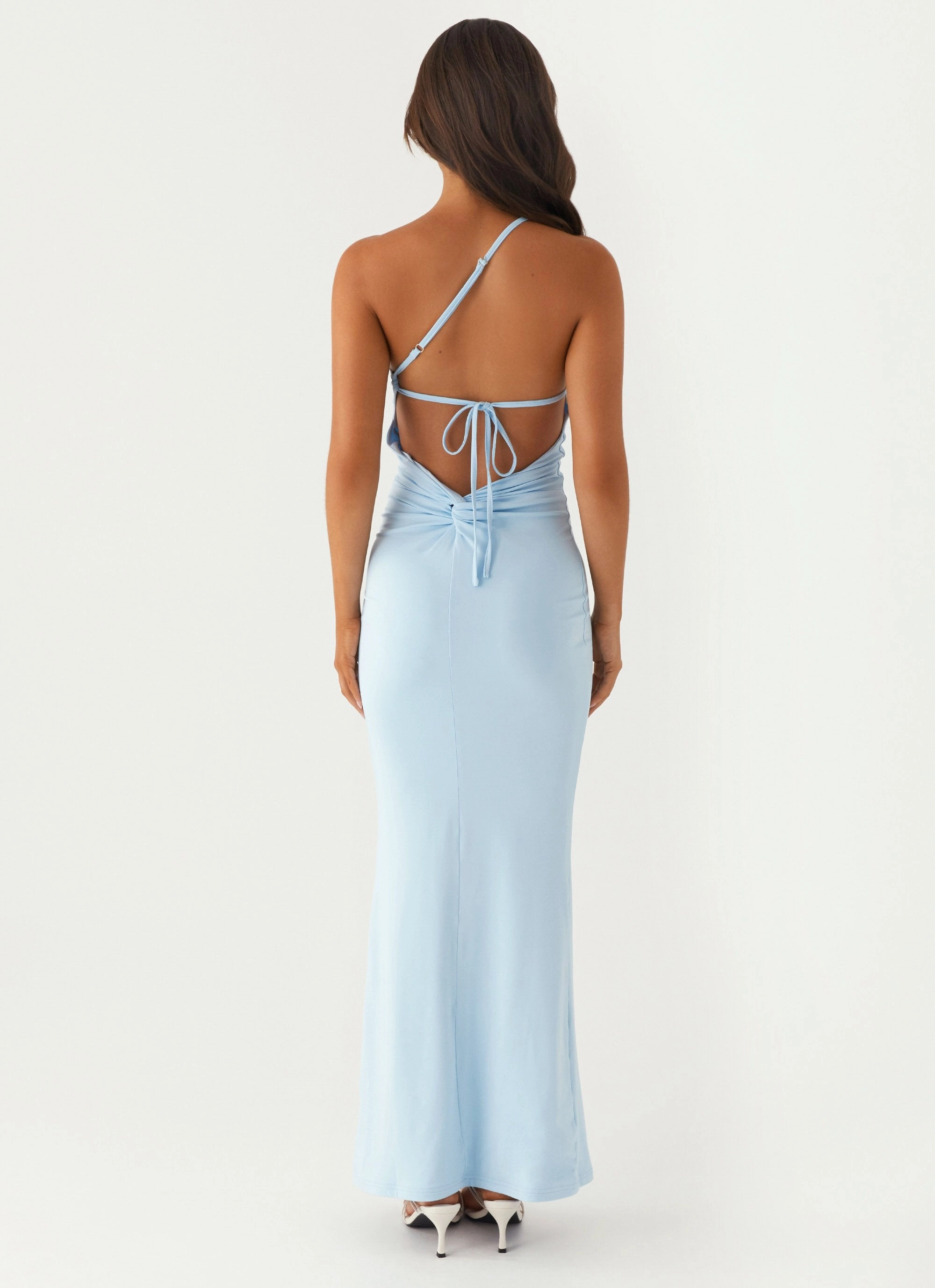 Claudia One Shoulder Maxi Dress - Blue