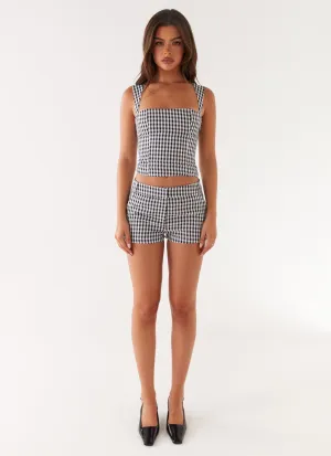 Clayton Tailored Shorts - Black Gingham Clayton Tailored Shorts - Black Gingham