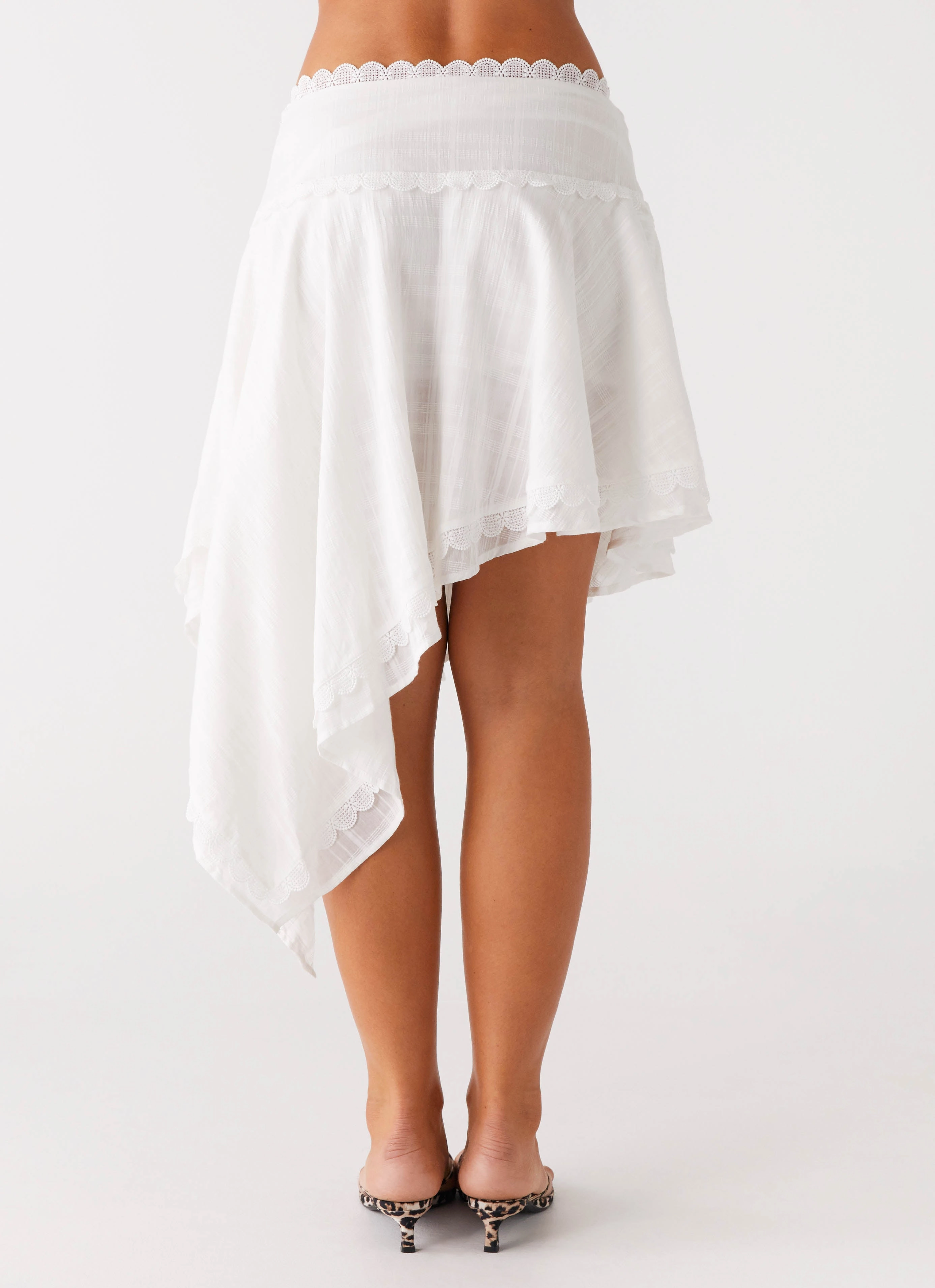 Clearwater Mist Midi Skirt - White