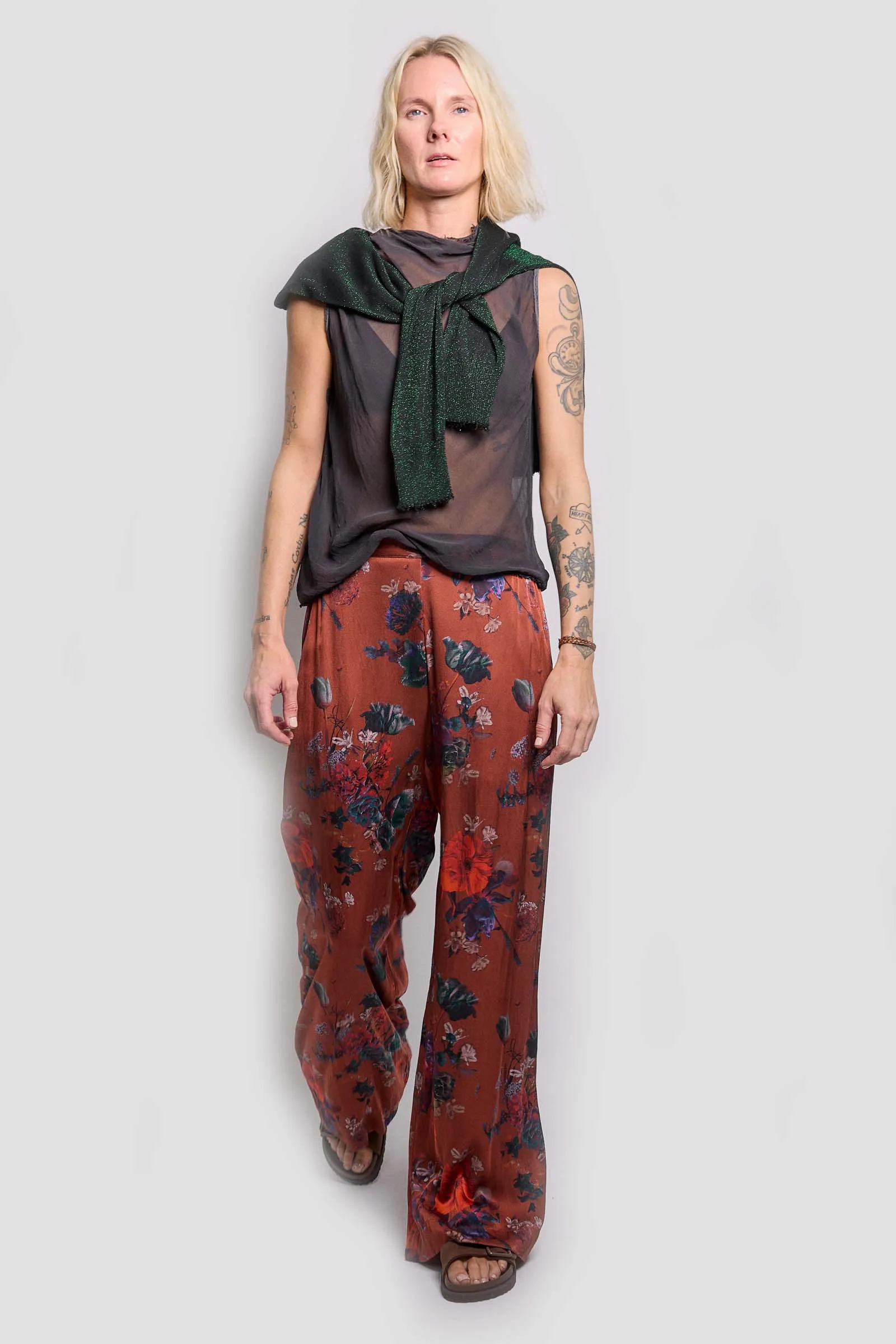 cleo floral satin pants