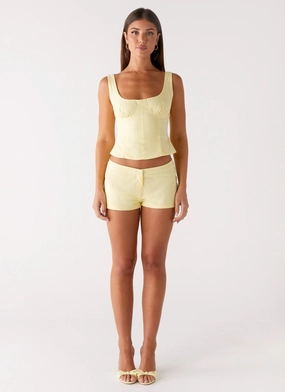 Coastline Bustier Top - Yellow Coastline Bustier Top - Yellow