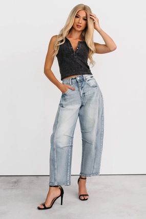 Colette Mid Rise Barrel Cello Jeans (Light) Colette Mid Rise Barrel Cello Jeans (Light)