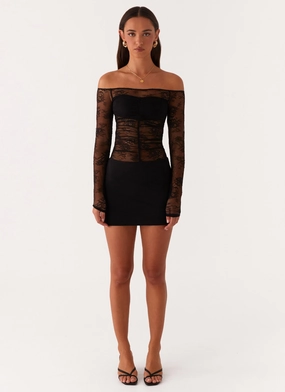 Collide Lace Mini Dress - Black Collide Lace Mini Dress - Black