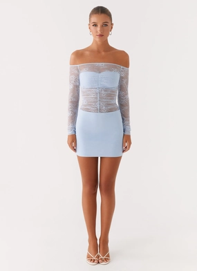 Collide Lace Mini Dress - Blue Collide Lace Mini Dress - Blue