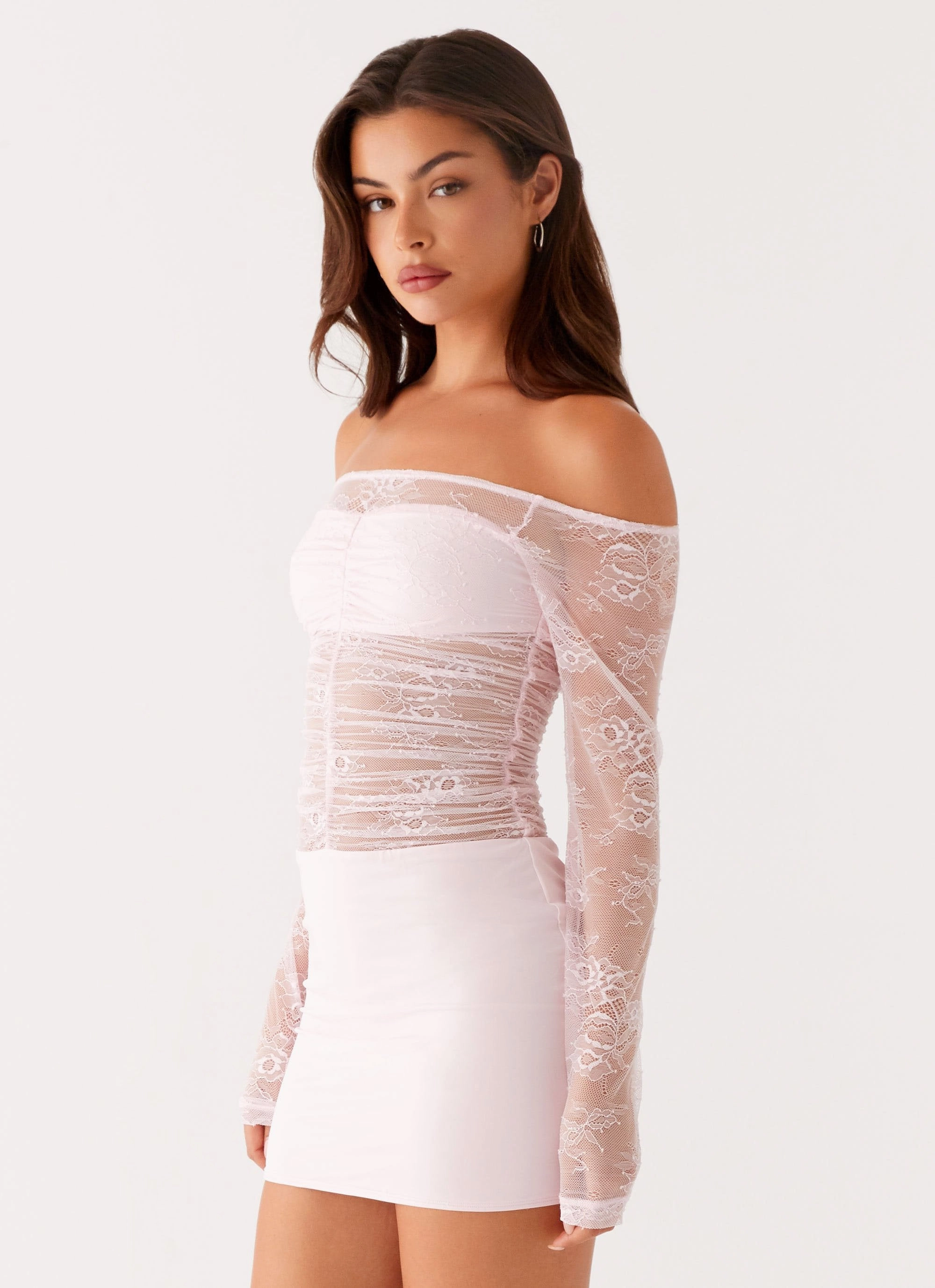 Collide Lace Mini Dress - Pink