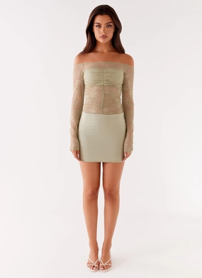 Collide Lace Mini Dress - Sage Collide Lace Mini Dress - Sage