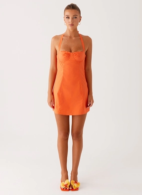 Contessa Halter Mini Dress - Orange Contessa Halter Mini Dress - Orange