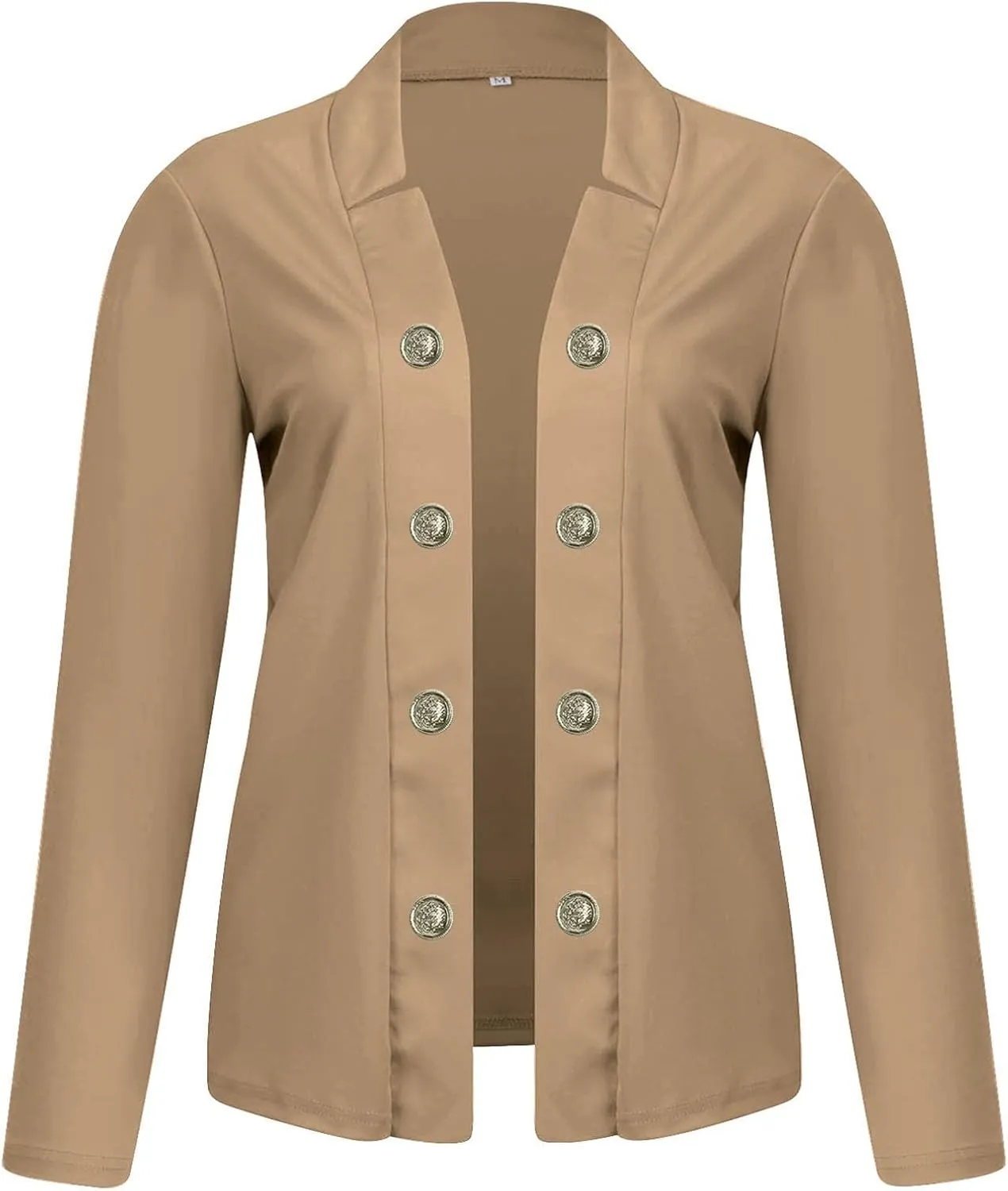 cooki Blazers for Women Work Casual 2024 Fall Long Sleeve Notch Cardigans Open Front Button Work Cropped Blazer Jackets
