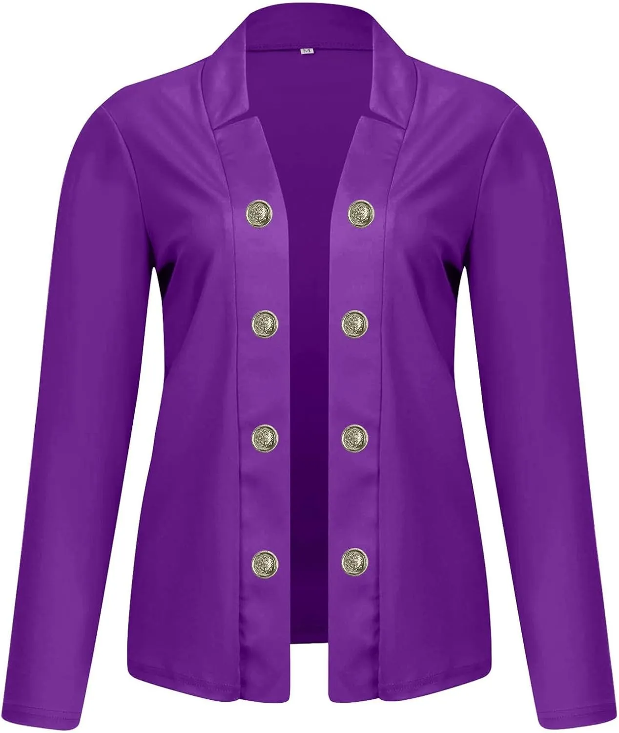cooki Blazers for Women Work Casual 2024 Fall Long Sleeve Notch Cardigans Open Front Button Work Cropped Blazer Jackets