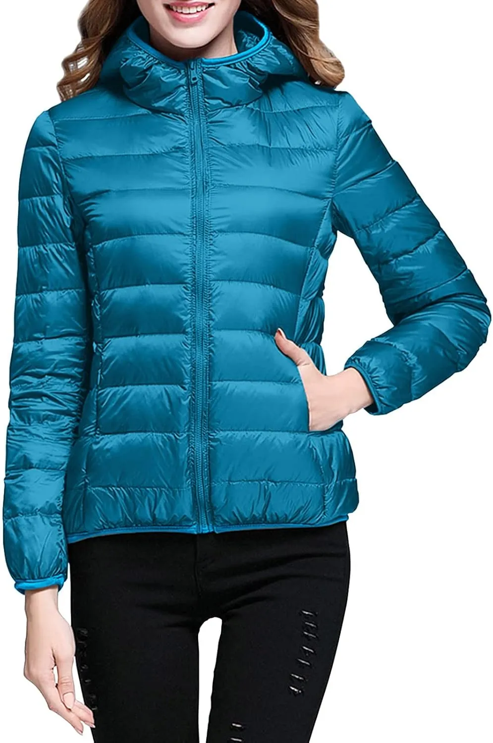 cooki Puffer Jacket Womens Winter Coats for Women 2024 Lightweight Packable Down Jacket Warm Hooded Quilted Puffer Coat