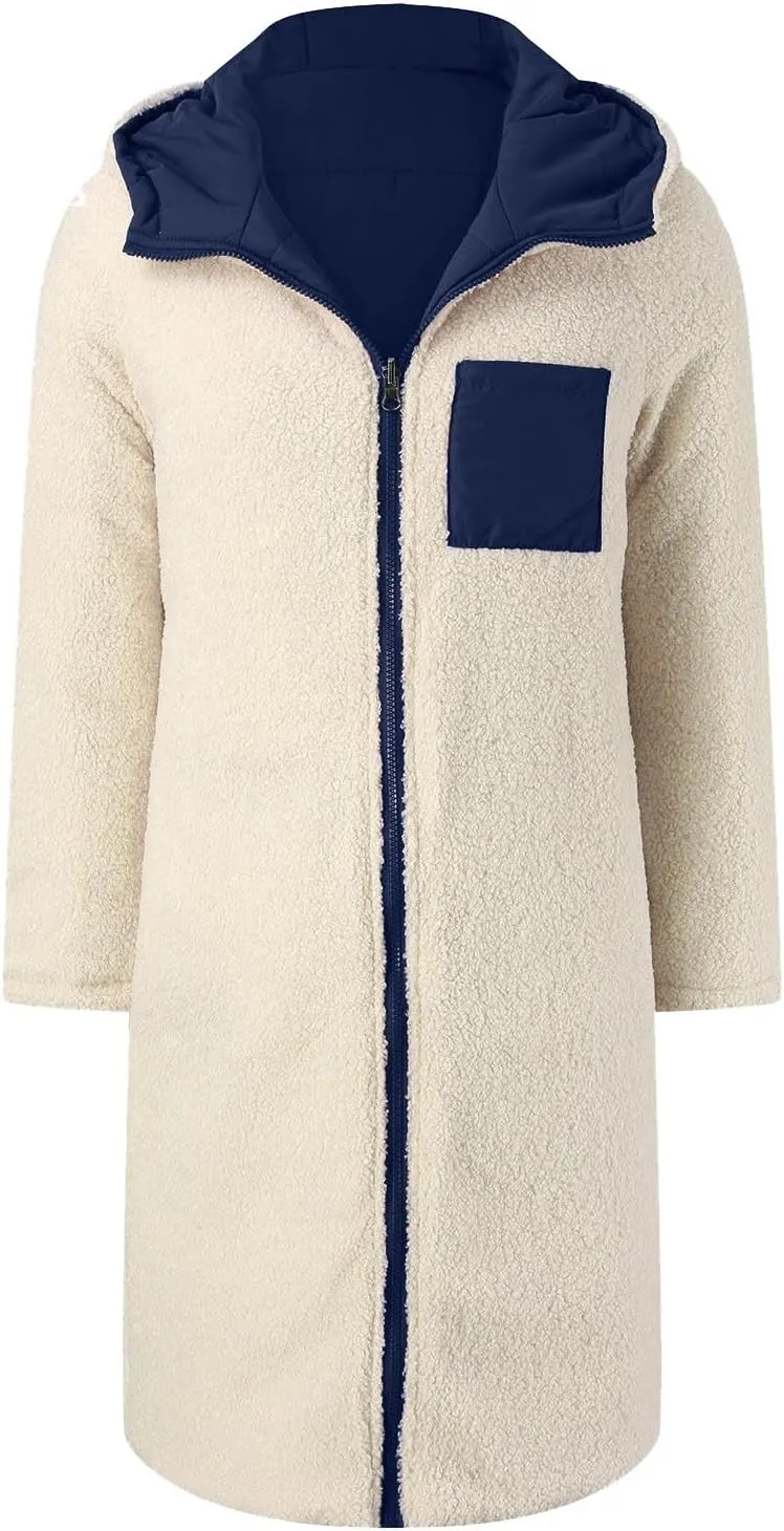 cooki Winter Coats for Women Fleece Lined Puffer Coat Women Long Thickened Down Coat Warm Parka Coat Fur Hooded Puffer Jacket