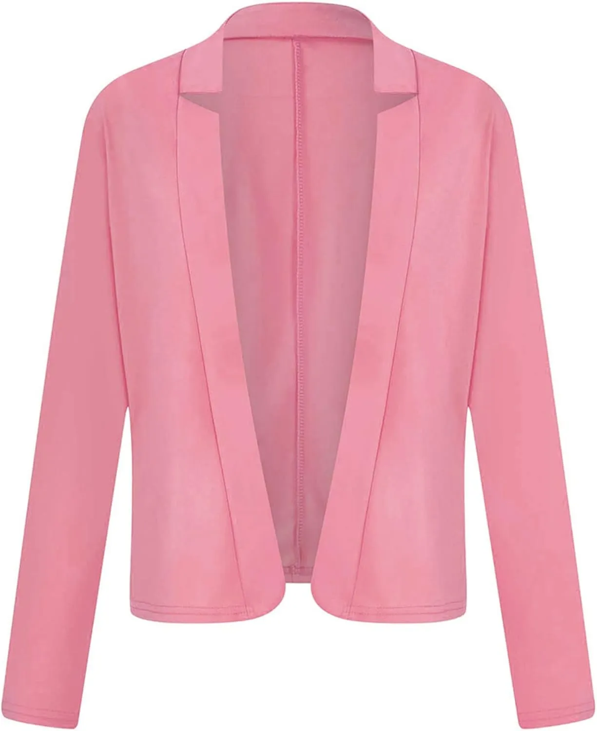 cooki Womens Cropped Blazers Business Casual 2024 Fall Long Sleeve Notch Cardigans Open Front Button Short Blazer Jackets