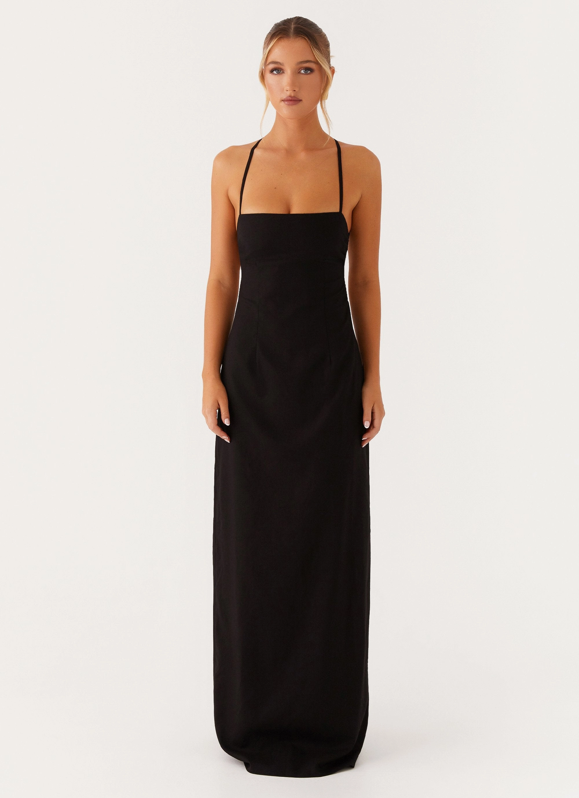 Cora Backless Maxi Dress - Black