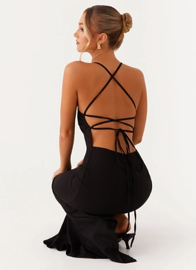 Cora Backless Maxi Dress - Black Cora Backless Maxi Dress - Black
