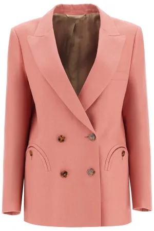 coral linen single-breasted blazer with turtle style buttons BZEND01 B MS1 CASSIS