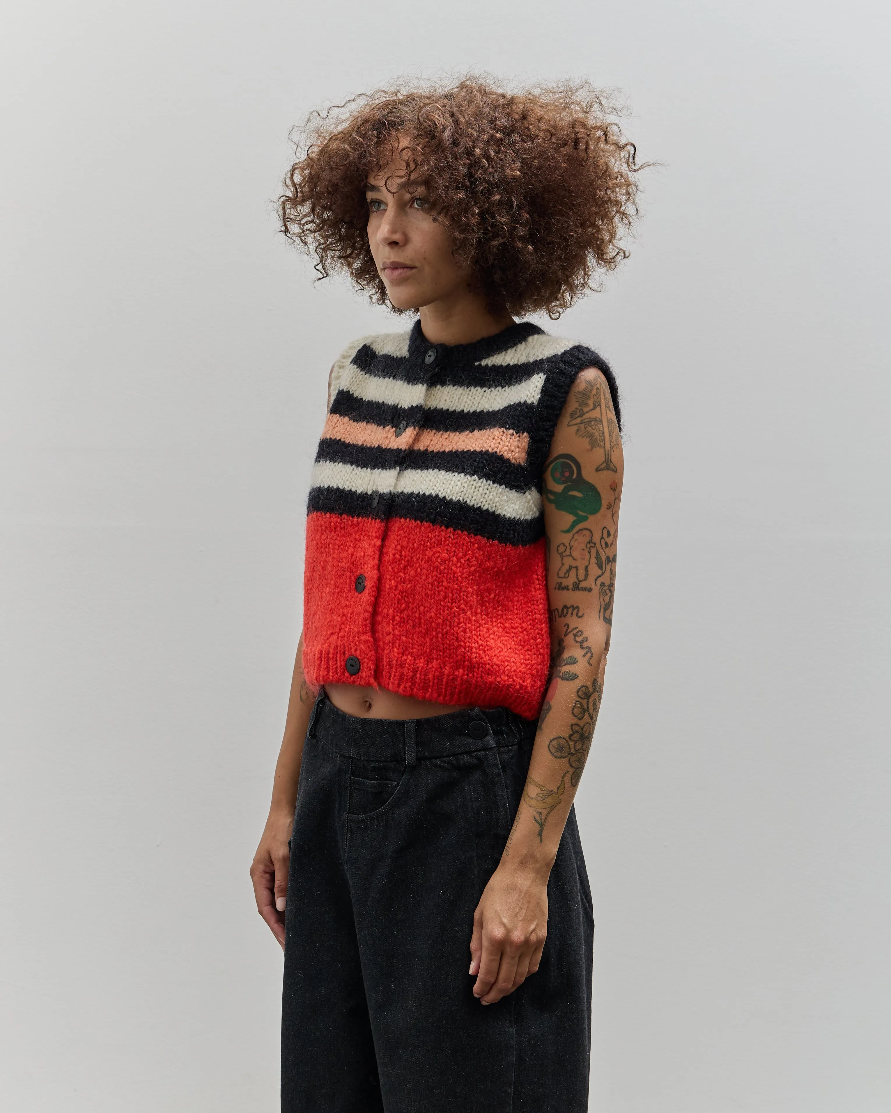 Cordera Mohair Striped Waistcoat, Multi