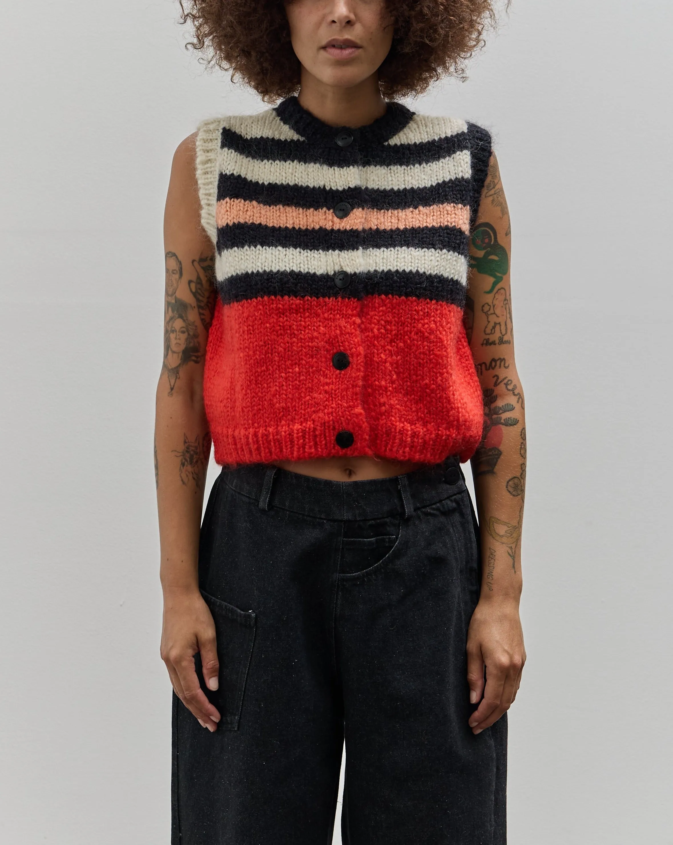 Cordera Mohair Striped Waistcoat, Multi