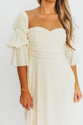 Corrine Tiered Sleeve Maxi Dress with Pockets in Butter Yellow - Bump Friendly Corrine Tiered Sleeve Maxi Dress with Pockets in Butter Yellow - Bump Friendly