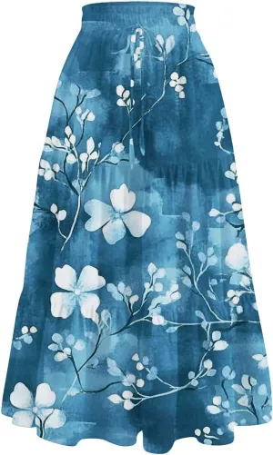 Floral Print A-Line Skirts