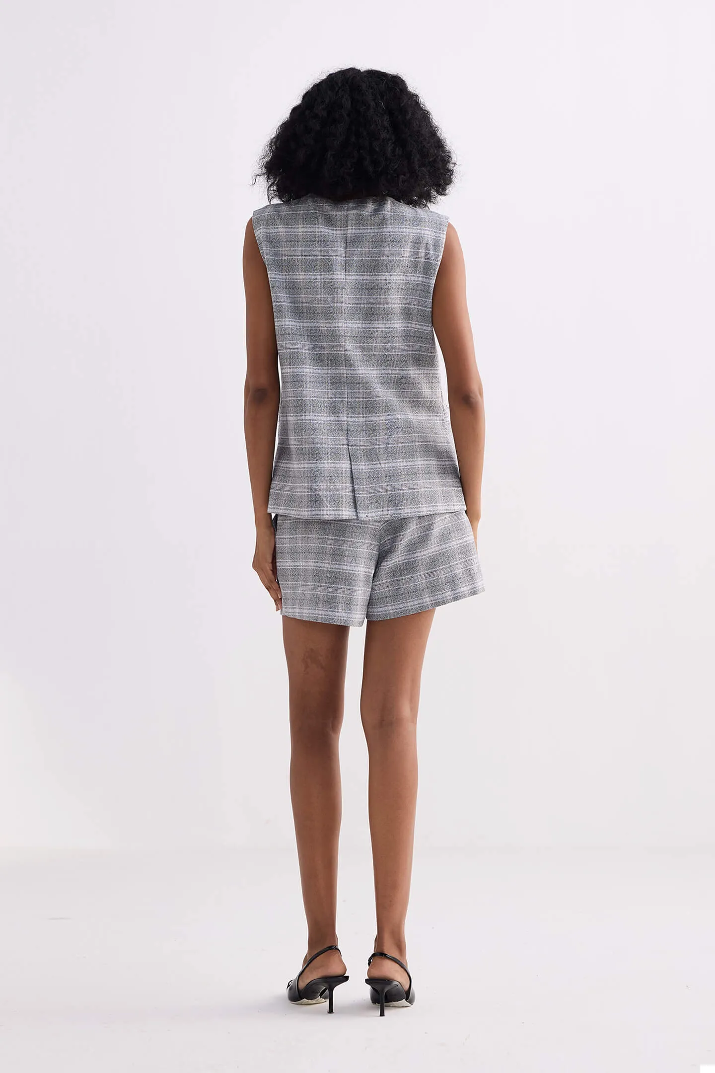 Cotton Tweed Shorts in Grey