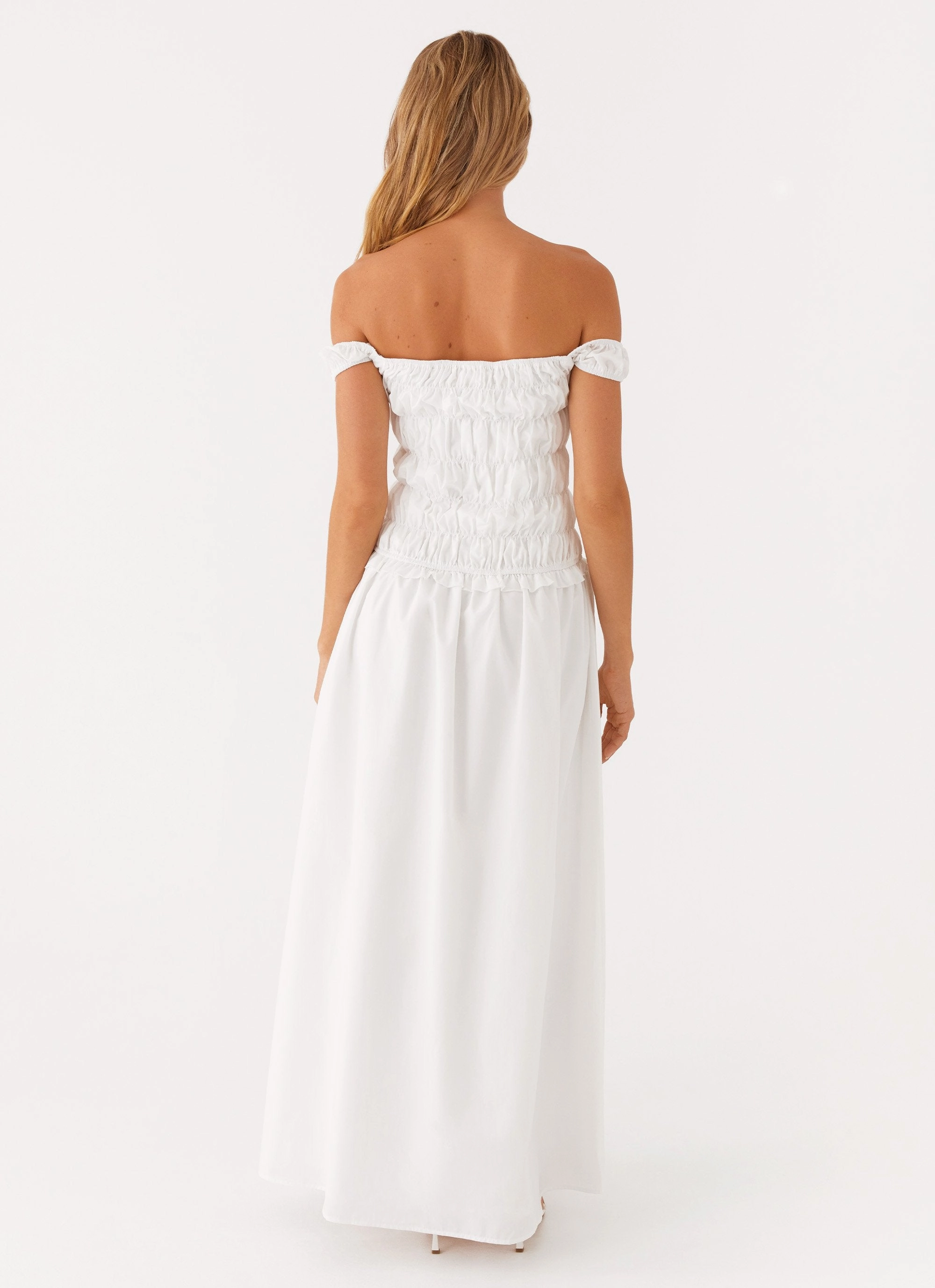 Countryside Off Shoulder Maxi Dress - Ivory