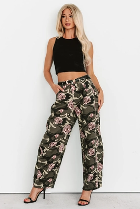 Cover Me In Roses Floral Barrel Jeans (Camo) Cover Me In Roses Floral Barrel Jeans (Camo)
