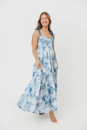 Crawford Sleeveless Tie Shoulder Maxi Dress in Porcelain Crawford Sleeveless Tie Shoulder Maxi Dress in Porcelain