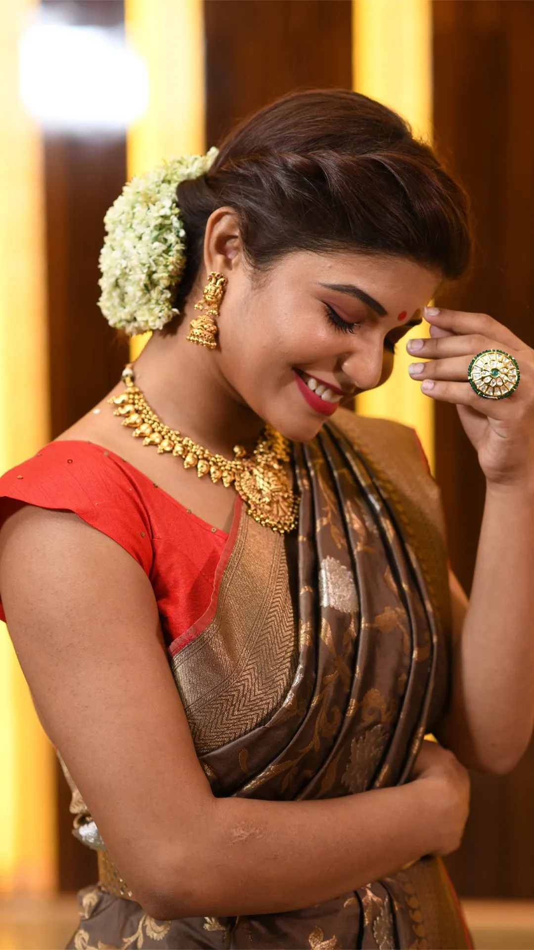 Crazy Chocolate Saree with Silver and Golden Zari