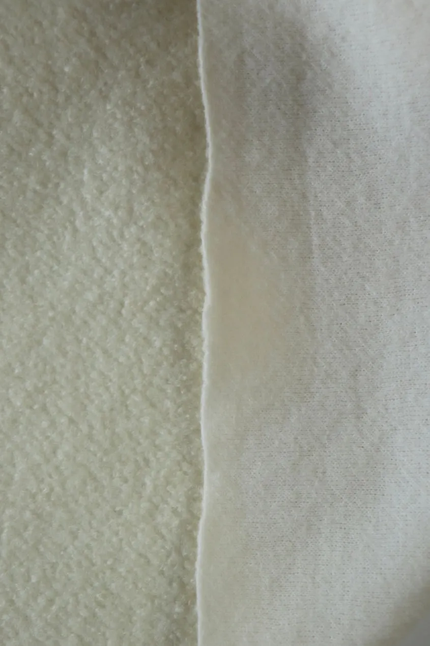 Cream Wool Boucle/French Terry Knit | By The Half Yard