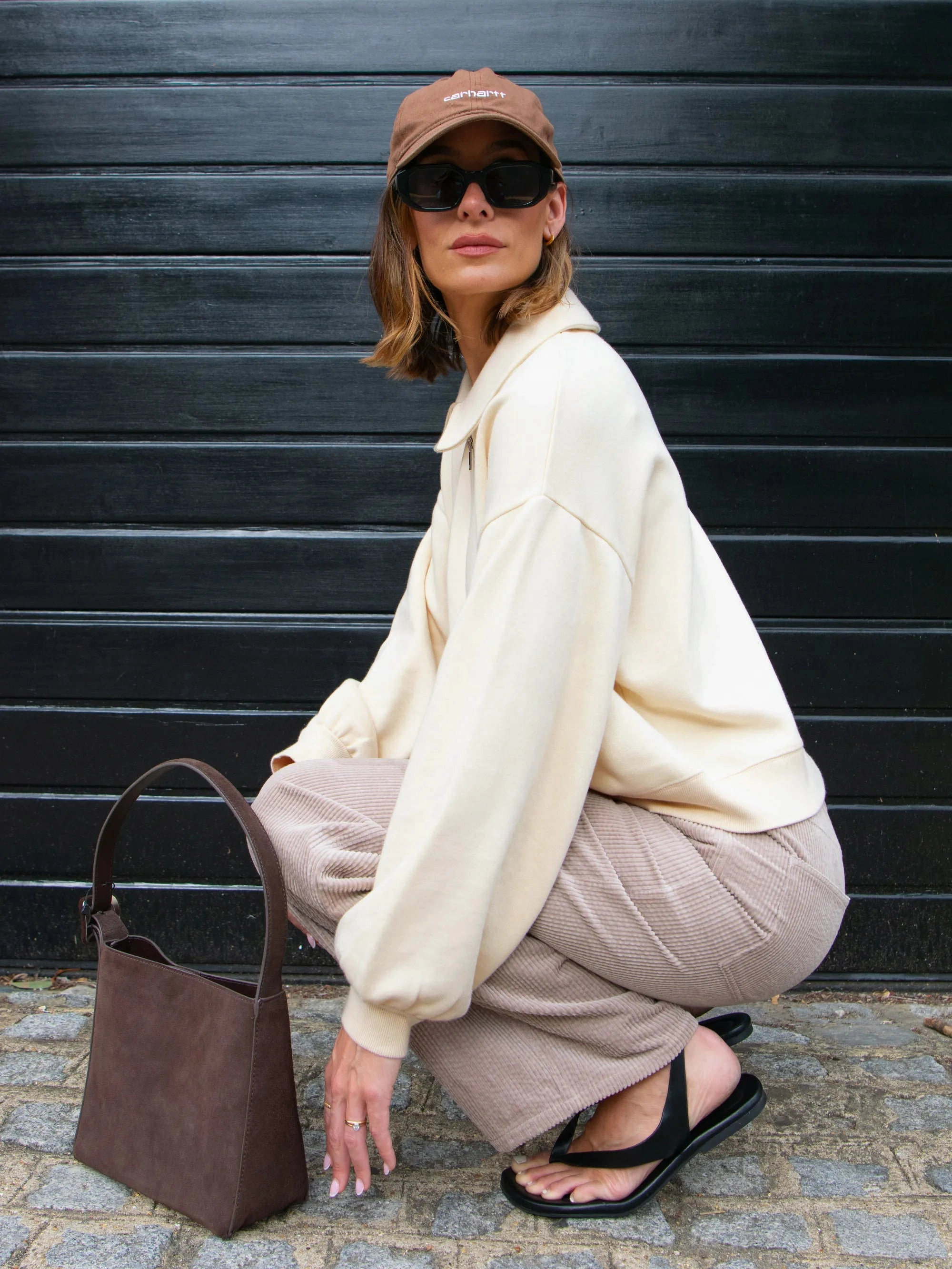 Cream Sweatshirt Bomber Jacket