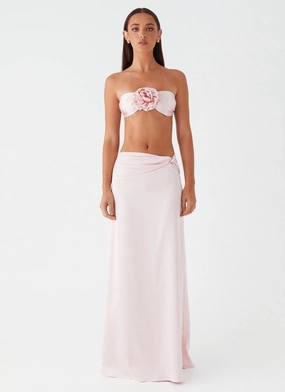 Crescent Light Rose Bandeau Top - Pink Crescent Light Rose Bandeau Top - Pink