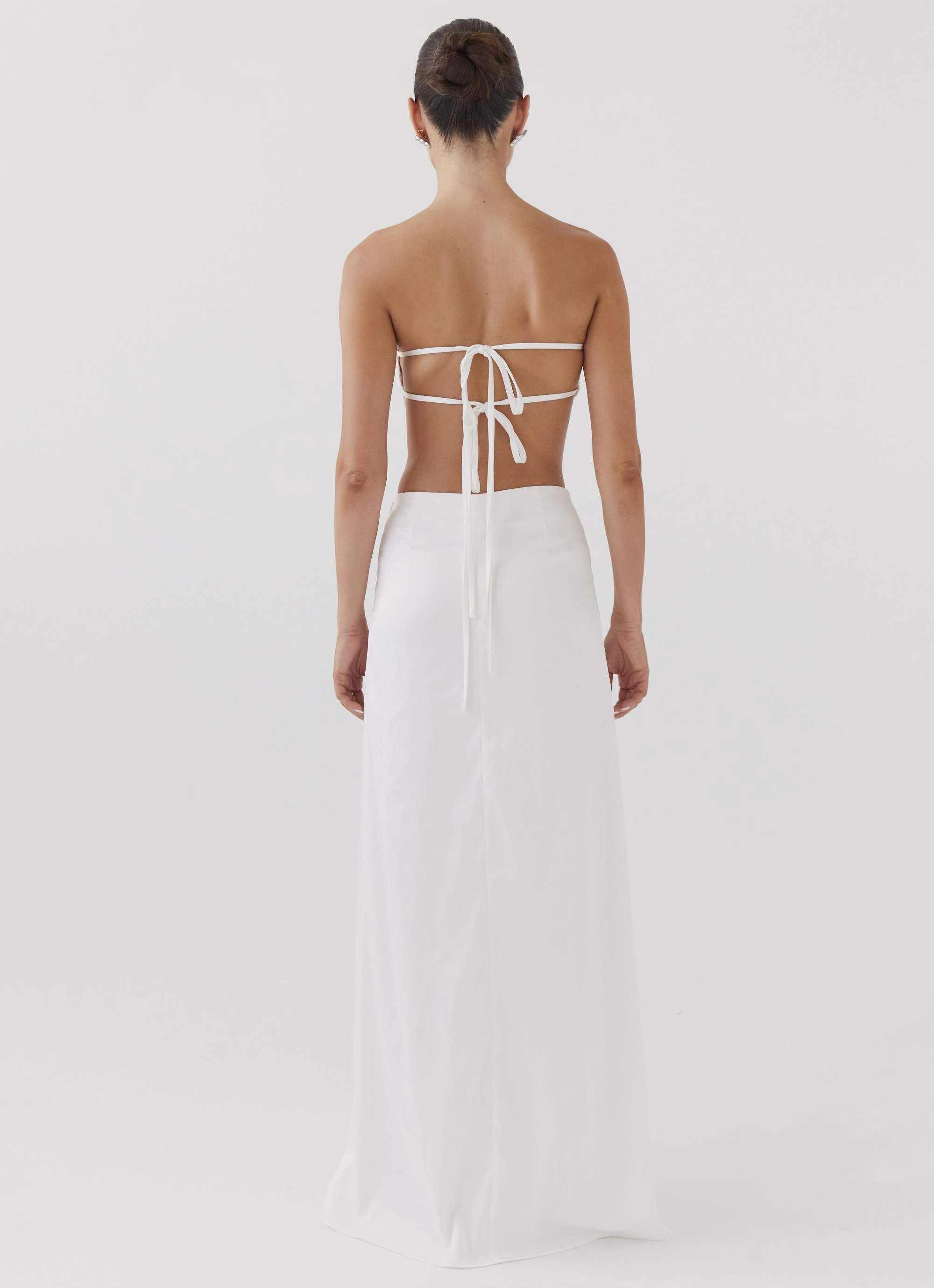 Crescent Light Twist Maxi Skirt - Ivory