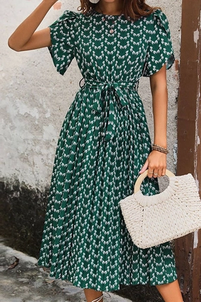 CREW NECK FLORAL PRINT DRESS_CWDSD2684 CREW NECK FLORAL PRINT DRESS_CWDSD2684