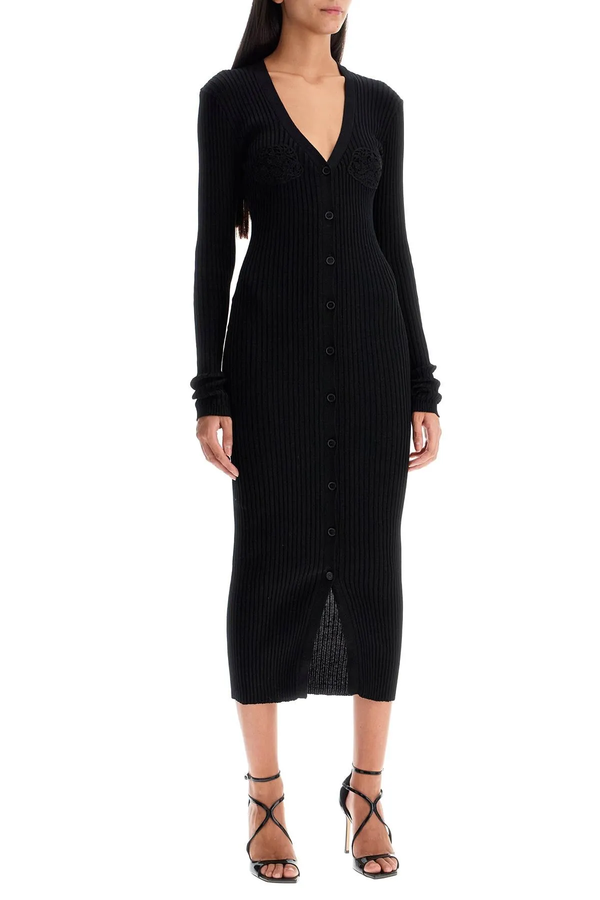 crochet cardigan dress 313724 BLACK