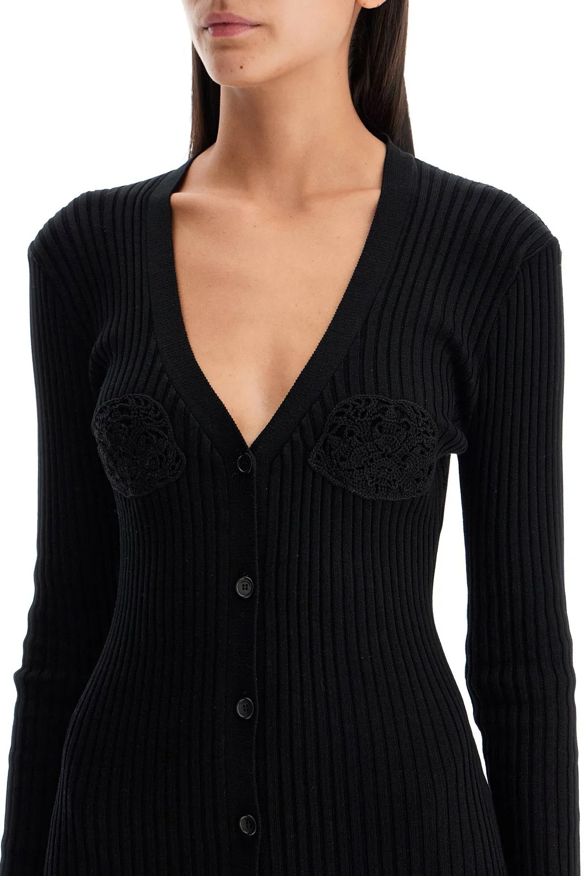 crochet cardigan dress 313724 BLACK