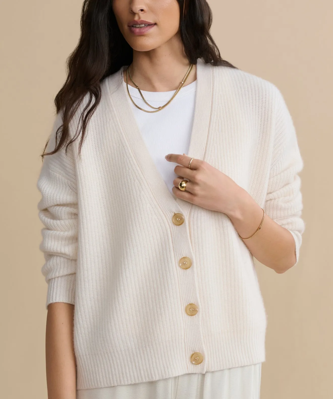 Cropped Cashmere Cocoon Cardigan