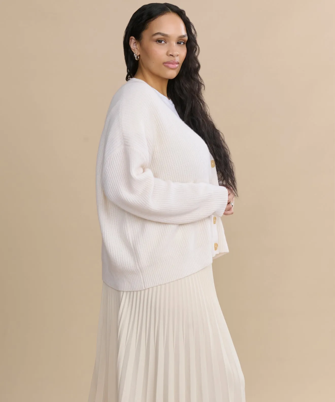 Cropped Cashmere Cocoon Cardigan