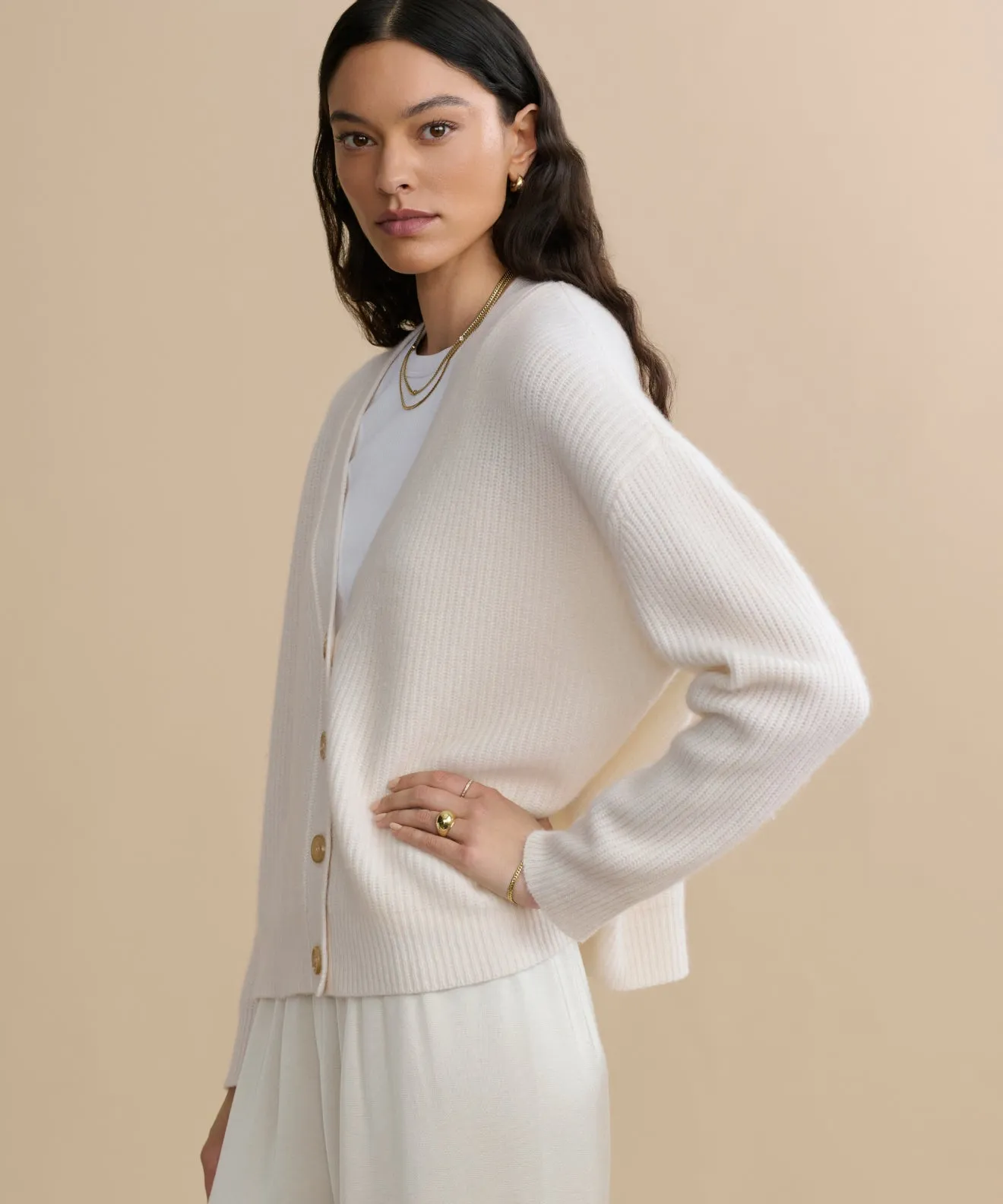 Cropped Cashmere Cocoon Cardigan