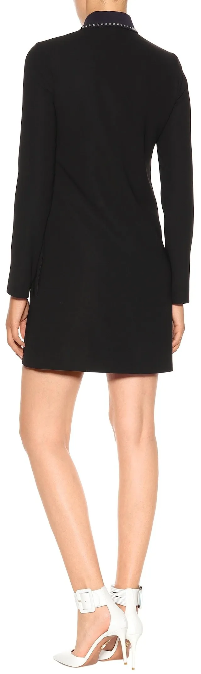 Crystal-Embellished Crêpe Mini Dress