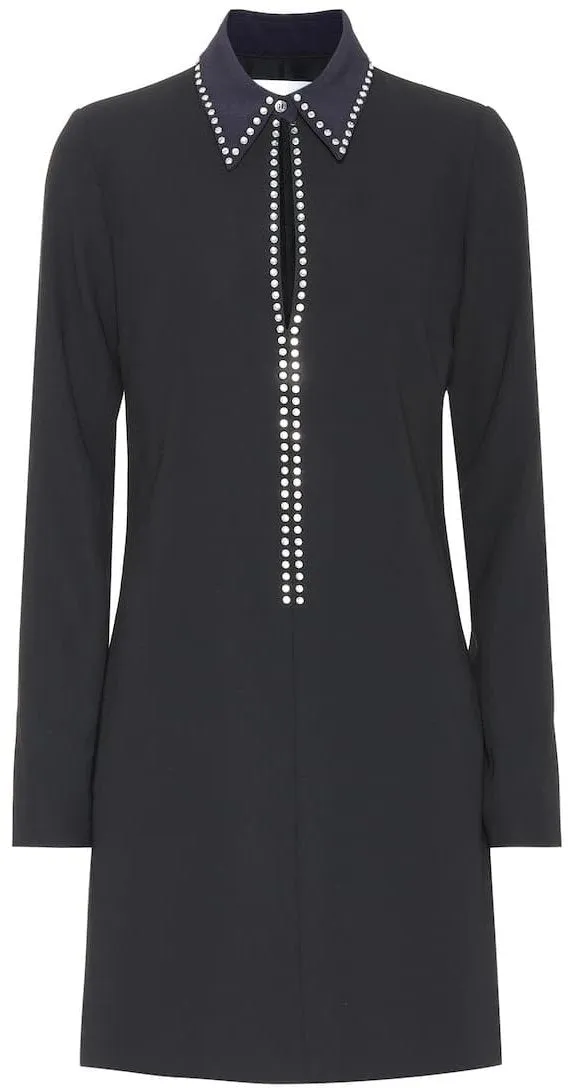 Crystal-Embellished Crêpe Mini Dress