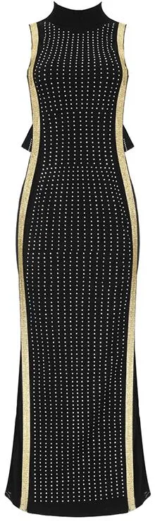Crystal-Embellished Sheer-Paneled Dress