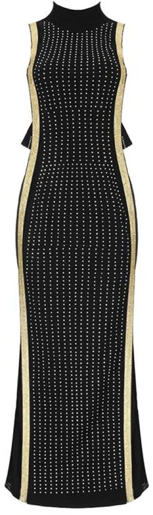 Crystal-Embellished Sheer-Paneled Dress