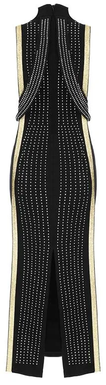 Crystal-Embellished Sheer-Paneled Dress