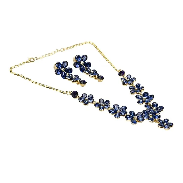Crystal Necklace Jewellery set with Earrings