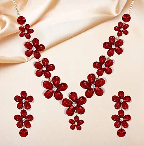 Crystal Necklace Jewellery set with Earrings