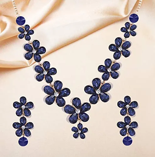 Crystal Necklace Jewellery set with Earrings