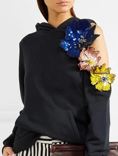 Cut-Out Flower Hoodie
