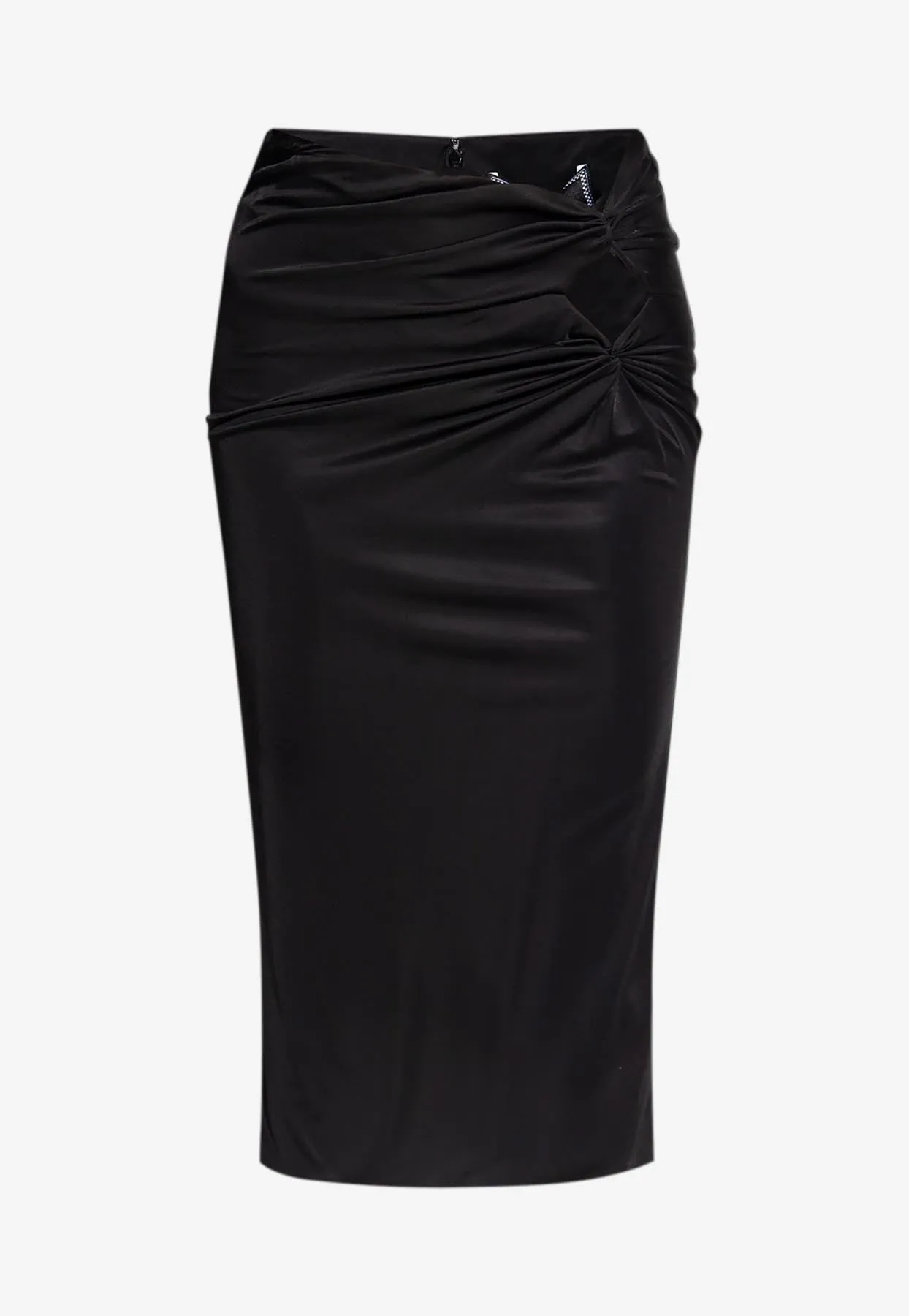 Cut-Out Knot Detail Midi Skirt